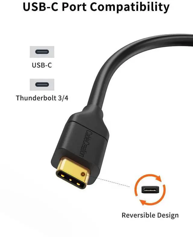 Alt view image 4 of 6 - 4FT USB 3.1 USB-C to USB-B Cable, 10Gbps High Speed Cord Compatible with Thunderbolt 3, MacBook, External Hard Drive, Docking Station & Scanner