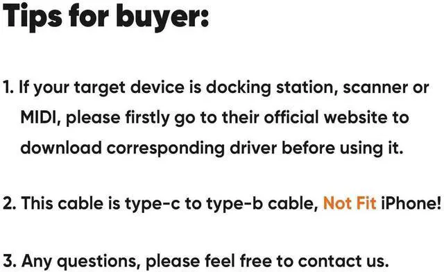 Alt view image 3 of 6 - 4FT USB 3.1 USB-C to USB-B Cable, 10Gbps High Speed Cord Compatible with Thunderbolt 3, MacBook, External Hard Drive, Docking Station & Scanner