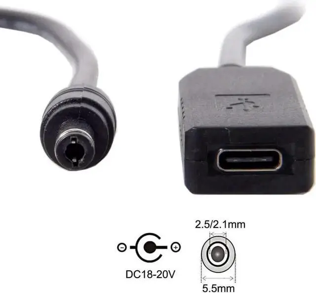 Alt view image 6 of 7 - USB 3.1 Type-C to DC 20V Cable, PD Emulator Trigger, 5.5x2.5mm & 5.5x2.1mm Dual DC Plug, 65W/87W Power Adapter for Laptops