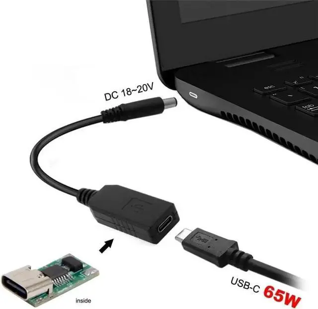 Alt view image 4 of 7 - USB 3.1 Type-C to DC 20V Cable, PD Emulator Trigger, 5.5x2.5mm & 5.5x2.1mm Dual DC Plug, 65W/87W Power Adapter for Laptops