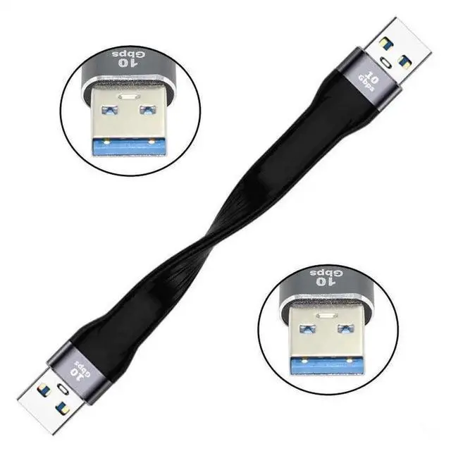 Alt view image 2 of 7 - 13cm Flat Slim FPC Cable, USB 3.1 Type A Male to USB 3.0 Type A Male Extension Cord, 10Gbps Data for Laptops & Desktops