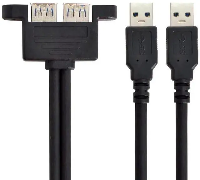 Alt view image 4 of 7 - 0.5M USB 3.0 Front Panel Extension Cable, Dual Male Header to Dual Female Ports with Mount Holes