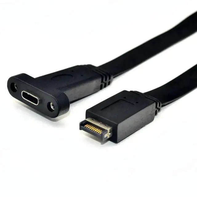 Alt view image 2 of 3 - USB 3.1 Type-E Front Panel Header Cable, 10Gbps, Type-C Mainboard Expansion Cable with Nut for Easy Installation