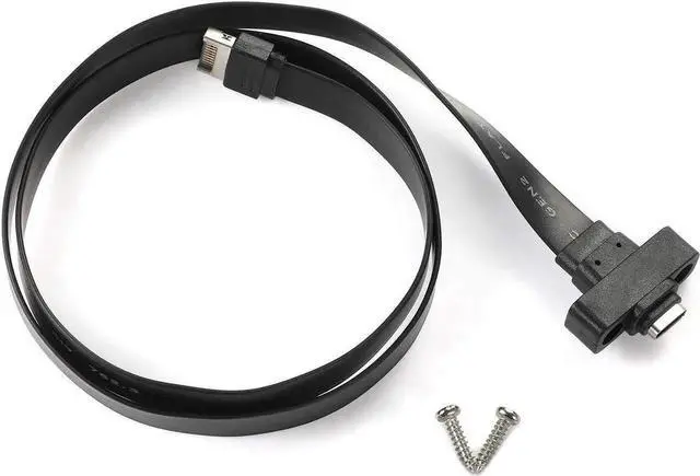 Alt view image 6 of 6 - 57cm USB 3.1 Gen2 Type-E to Type-C Front Panel Extension Cable, 10Gbps Internal Adapter Cable with Mount Screw
