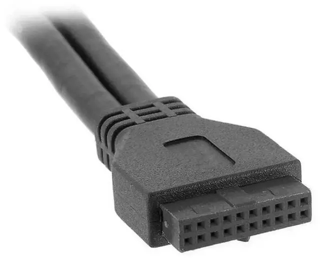 Alt view image 4 of 7 - 3.5" Floppy Bay 19/20Pin USB 3.0 Header 1 to 2 Port Extension Cable, Motherboard Front Panel Hub Adapter for PC