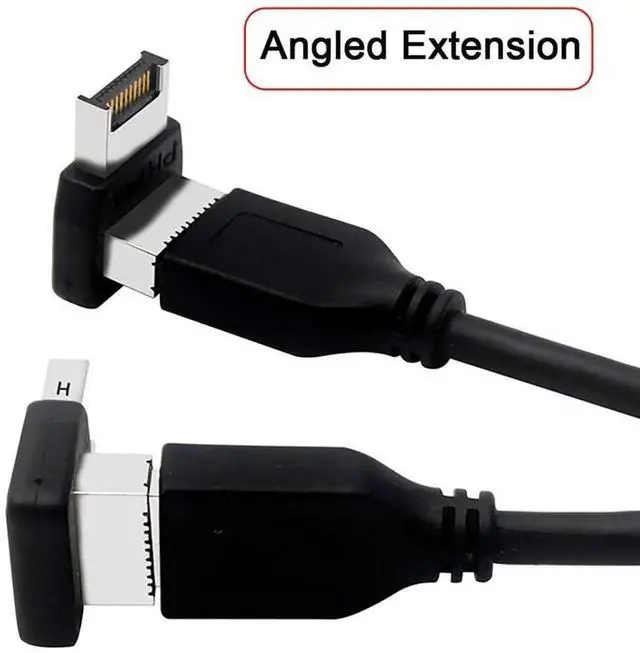 Alt view image 4 of 7 - 2 Pcs Overmold USB 3.1 Type-E Male to Female Extension Adapter, Front Panel Motherboard Header Cable