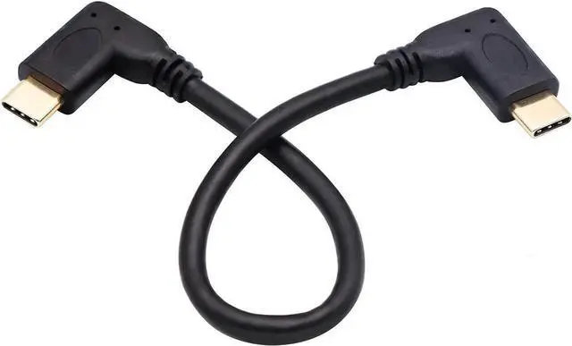 Main image of 20cm 90 Degree USB 3.1 Gen2 Type C Male to Male Cable, 10Gbps Data Cord for Charging, Audio & Video, Compatible with MacBook Pro, USB-C Hub and Laptops