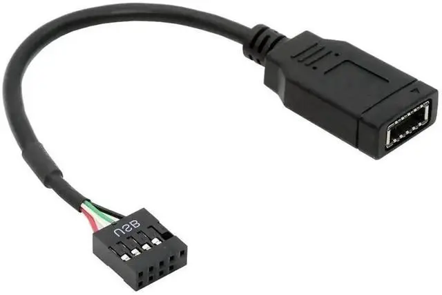 Main image of 0.15M USB 2.0 9Pin 10Pin Header to Type-E Key-A Extension Cable, Male to Single USB 3.1 Front Panel Socket