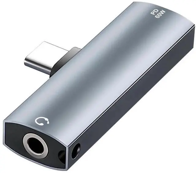 Main image of 2-in-1 USB-C to 3.5mm Audio & Charging Adapter, PD 60W Fast Charging Splitter Dongle for iPhone 15/16, iPad, Galaxy, Note, Pixel