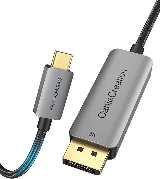 Main image of 6FT USB-C to DisplayPort 1.4 Cable, 32.4Gbps, 8K@60Hz, 4K@144Hz, 2K@240Hz, HDR, Thunderbolt 3/4 Compatible for Rift S, MacBook, XPS 13/15, Surface Pro