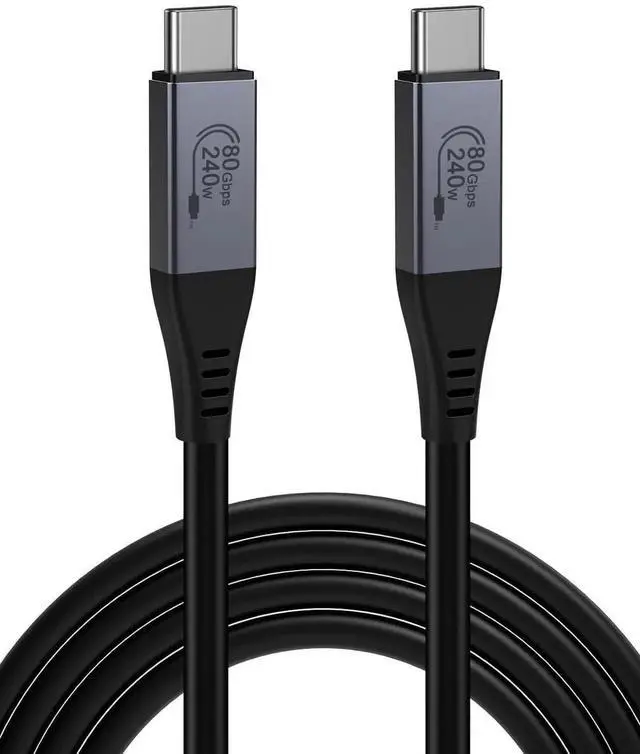 Main image of 5FT USB4 Cable, 80Gbps Bidirectional, 120Gbps Unidirectional Bandwidth, 8K@60Hz, 240W PD Charging, USB-IF Certified, Compatible with Thunderbolt 5/4/3, USB4, SSD, MacBook M4 Pro, Docks, eGPU