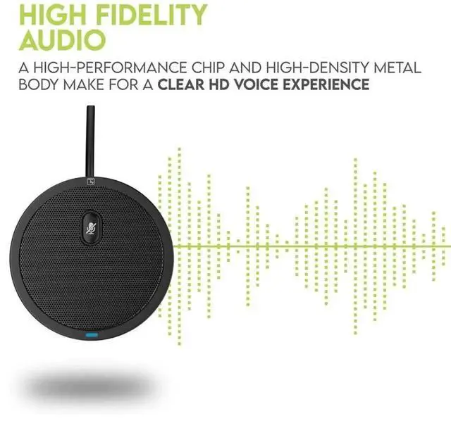 Alt view image 2 of 6 - Conference USB Desktop Microphone, Omnidirectional PC Mic with Mute Button & LED Indicator, Plug and Play for Online Meeting, Class, Skype, Zoom and Recording, No Built-in Speaker