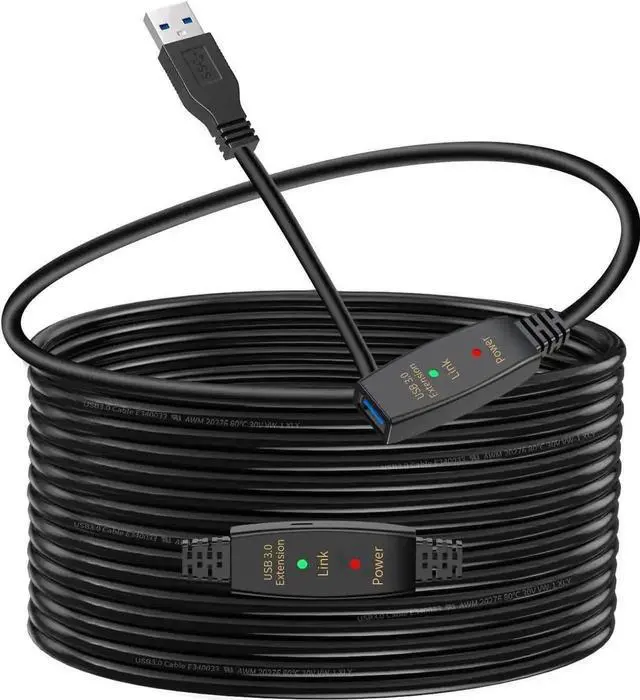 Main image of 50FT USB 3.0 Extension Cable,Active USB 3.0 Extension Cable A-Male to A-Female,USB 3.0 Extension Cord, 1 Extension chipsets ,Compatible with Oculus Quest 2 VR, Xbox, PS4 and More 50 ft.