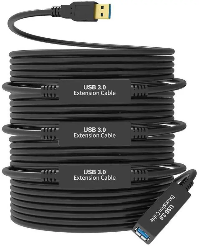 Main image of 100FT Active USB 3.0 Extension Cable, A-Male to A-Female Cord with Signal Amplifier Chipset, Compatible with Quest 3, VR, Rift, 360 Kinect, Xbox, Webcam, PS4, HD Camera & More
