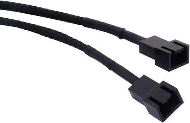 Alt view image 3 of 4 - 10 Inches 3-Pin Case Fan 1 to 2 Y Splitter Cable, Braided Sleeved Motherboard Fan Power Extension Cord for CPU & Computer Case Fans