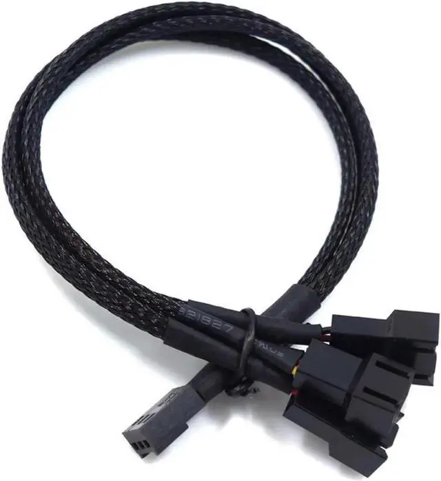 Main image of 10 Inch Braided 3-Pin Fan 1 to 3 Splitter Cable, 1x3 Y-Splitter Power Adapter for CPU & Case Fans