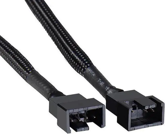 Alt view image 4 of 4 - 10 Inch Black Sleeved 4-Pin PWM Fan Y Splitter Cable, 1 to 2 Fan Power Converter