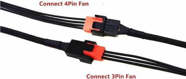 Alt view image 4 of 6 - 2 Pack 10.6 Inch 1 to 2 PWM Fan Splitter Cable, Black Dual Case Fan Power Adapter