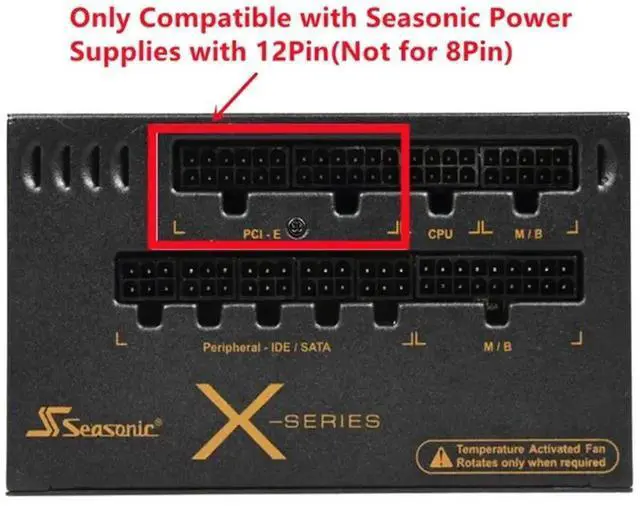 Alt view image 3 of 5 - 12Pin to Dual PCIe 8Pin(6+2) GPU Power Cable, 18AWG 120cm, Compatible with Seasonic P-860/P-1000/X-1050 Old Modular PSU