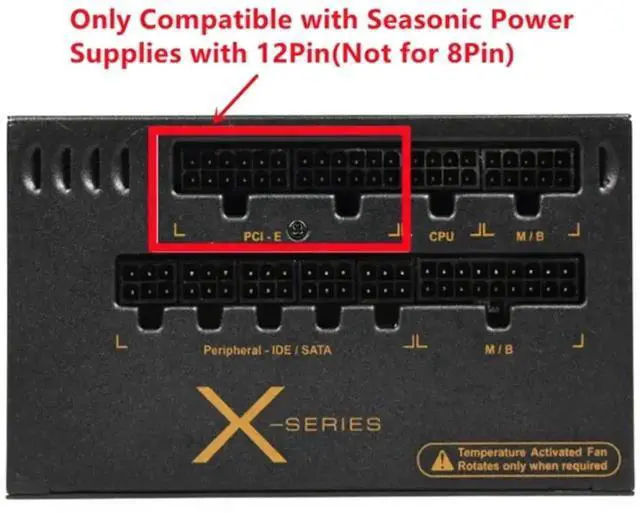 Alt view image 3 of 6 - 12Pin to Dual 8Pin (6+2) PCIe GPU Power Cable, Compatible with Seasonic P/X Series Modular PSU