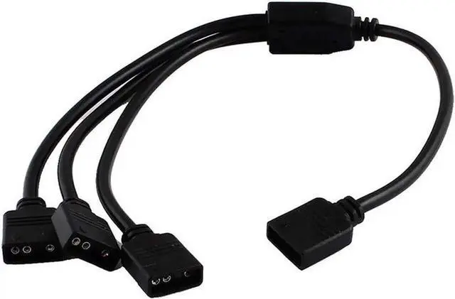 Alt view image 5 of 5 - 2 Pack 1ft 5V 3-Pin RGB 3-Way Splitter Cable, 3-Port AURA RGB Lighting Hub with Gender Changer Adapter