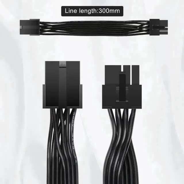 Alt view image 4 of 6 - 2 Pack 12 Inch 8 Pin PCIe Power Extension Cable, Durable PCI Express Power Cord