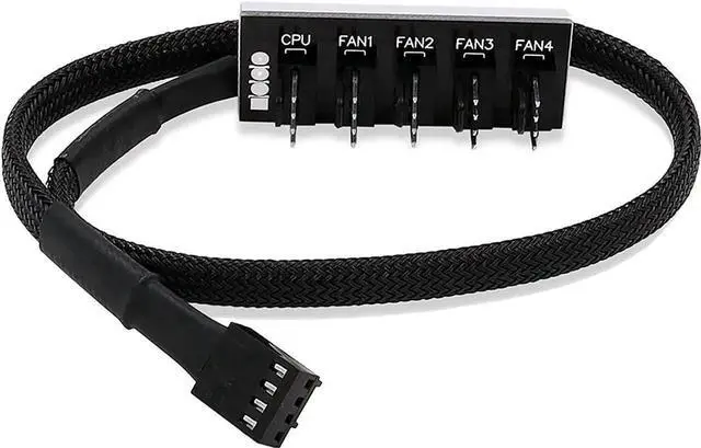 Alt view image 6 of 7 - 1 to 5 Way 4-Pin PWM Fan Hub Splitter Cable, Compatible with 3/4 Pin PC Case & CPU Cooling Fans