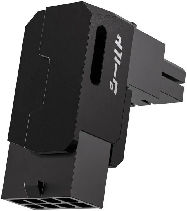 Main image of Shield Series 8-Pin PCIe GPU Power Adapter, 90 Degree Angled Connector, Reverse Type Aluminum Adapter for Graphics Card, Black - 1 Pack