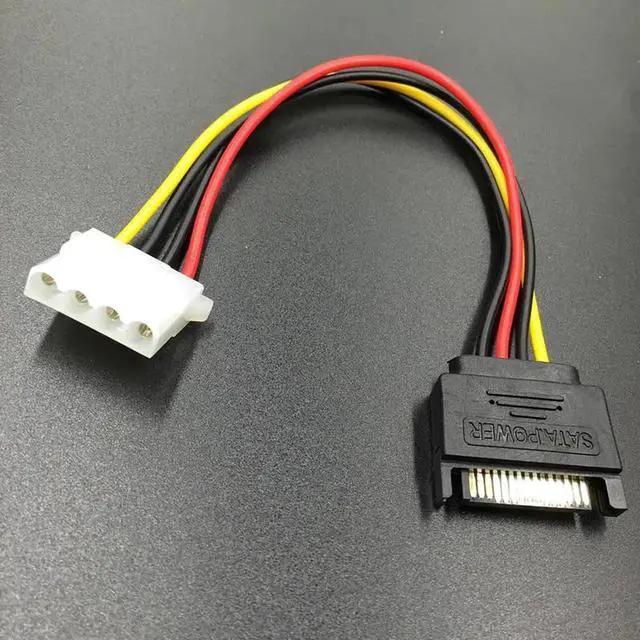 Main image of 20CM SATA 15Pin Male to Molex IDE 4Pin Female Power Cable, SATA to 4Pin Power Adapter for Mining Rigs