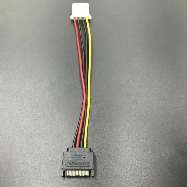 Alt view image 2 of 4 - 20cm SATA to 4Pin Molex Power Cable, 15Pin SATA Male to IDE 4Pin Female Adapter for BTC Miner Rig & Desktop PC