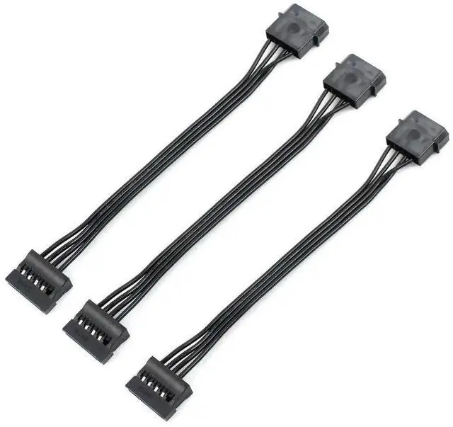 Main image of 3PCS 4 Pin Molex IDE Female to Dual SATA Power Cable, IDE to SATA Adapter for Hard Drive & Optical Drive