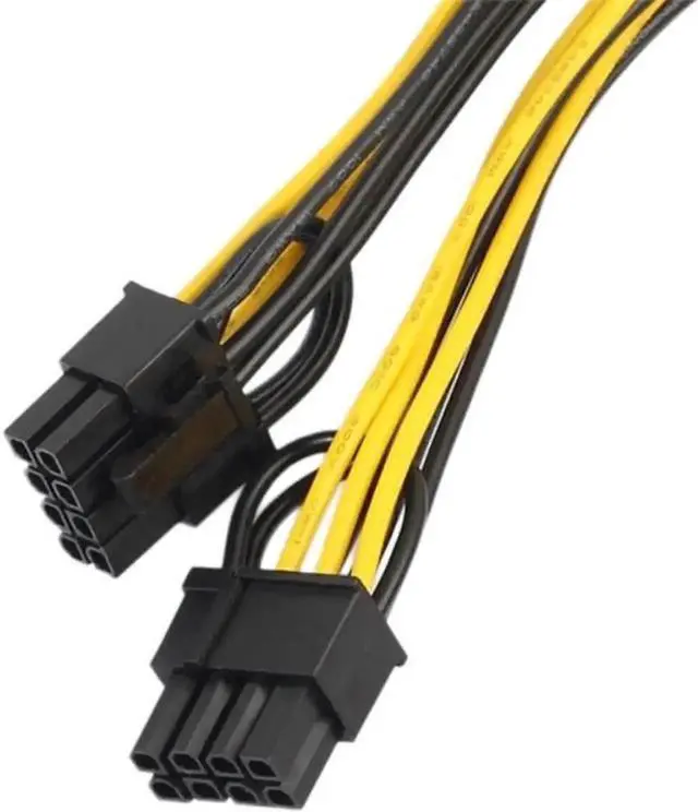 Alt view image 2 of 3 - 20CM PCI-E 6Pin to Dual 6+2 Pin Power Splitter Cable for Graphics Card