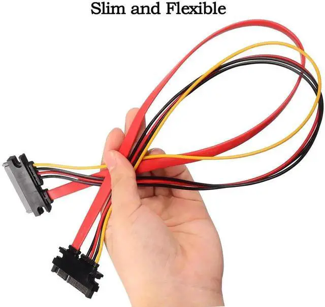Alt view image 7 of 7 - 2-Pack 50cm 22Pin SATA (7+15) Male to Female Data & Power Extension Cable