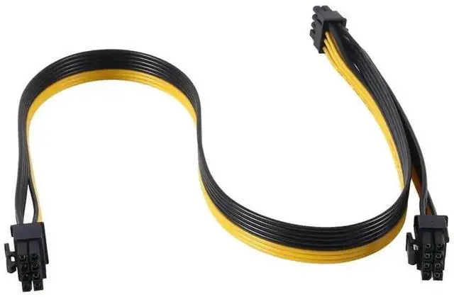 Alt view image 2 of 4 - 60cm+20cm PCI-E 8Pin Male to Dual 8Pin(6+2) Male Power Adapter Cable for Modular PSU