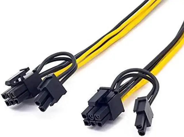 Alt view image 6 of 6 - 25cm CPU 8Pin to Dual 8Pin(6+2) GPU Power Adapter Cable for Graphics Card & Miner