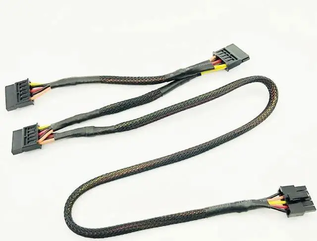 Alt view image 6 of 6 - 88CM Black Sleeved 5Pin to 3 SATA Modular PSU Cable for OCZ ZT & GreatWall