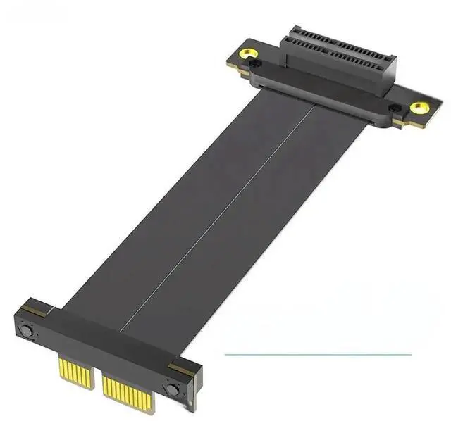 Alt view image 3 of 3 - Dual 90 Degree PCIe 4.0 X1 Riser Cable, 8Gbps PCI Express 1X to 1X Extension Cord for Desktop