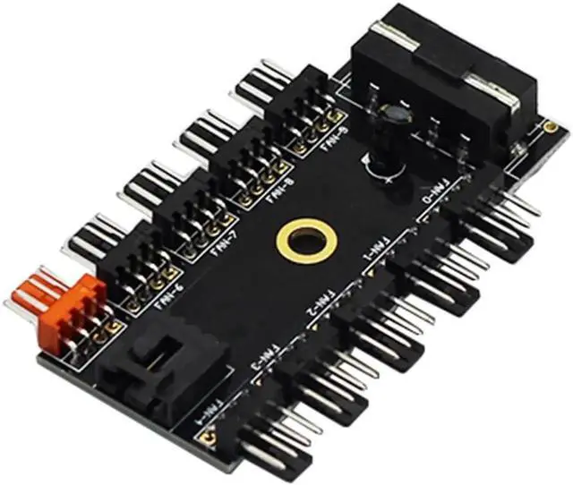 Alt view image 4 of 6 - 1 to 10 Way 4Pin PWM Fan Hub Splitter Cable, 1 Female to 10 Male for PC Case Fan Controller