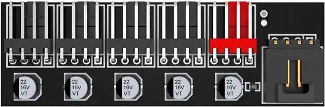Main image of 5 Ports 4Pin PWM Fan Splitter Hub, Motherboard 4Pin to 5-Way Fan Cable for 12V PC Fans