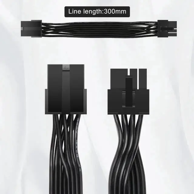 Alt view image 2 of 6 - 2 Pack 8 Pin PCIe Power Extension Cable, 12 Inch Durable PCI Express Power Cord