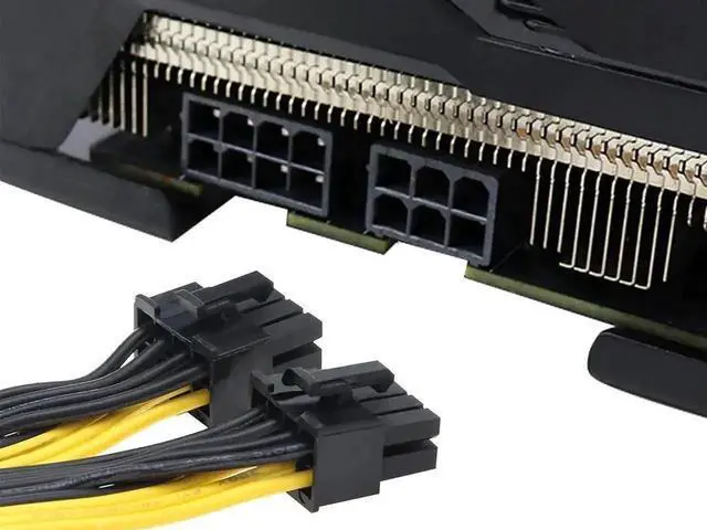 Alt view image 5 of 5 - 8 Inch PCIe 8Pin to 2 x 8Pin (6+2) Power Splitter Cable for GPU & Mining Rigs