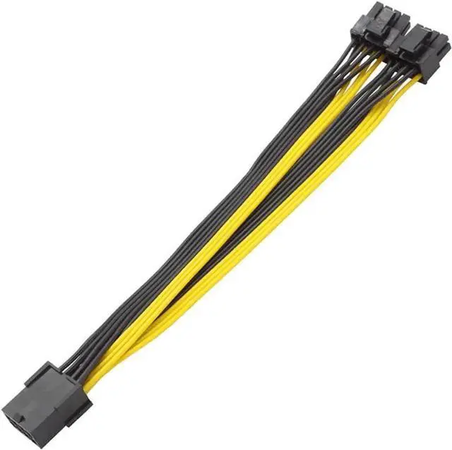 Alt view image 4 of 5 - 8 Inch PCIe 8Pin to 2 x 8Pin (6+2) Power Splitter Cable for GPU & Mining Rigs