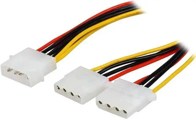 Alt view image 2 of 5 - 18AWG 8 Inch Molex 4Pin LP4 Male to 2 Female Power Splitter Cable