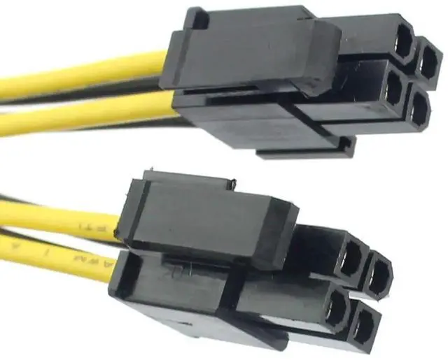 Alt view image 4 of 6 - 2 Pack 8 Inch 4Pin to 8Pin CPU Power Conversion Cable, 20cm P4 to P8 Extension Cord