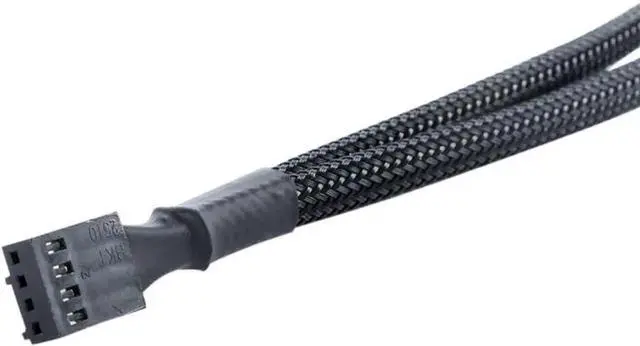 Alt view image 2 of 4 - 10 Inch Black Sleeved 4 Pin PWM 1 to 2 Y Splitter Cable for PC Cooling Fans