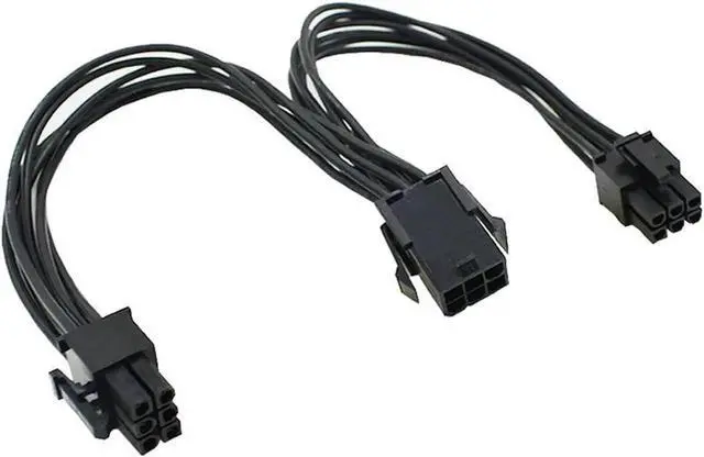 Main image of 8 Inch PCIe 6Pin to Dual 6Pin Power Splitter Cable, Ribbon Cable for GPU & Mining