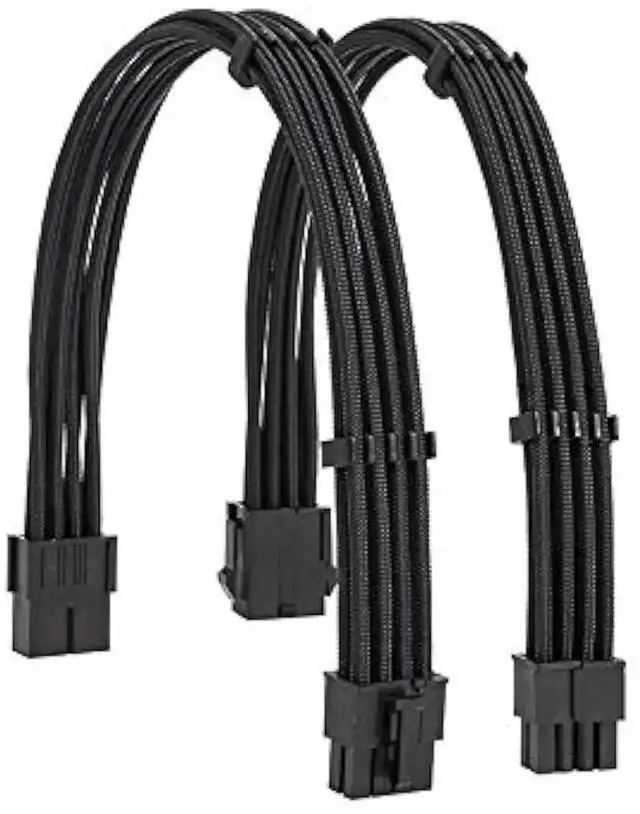 Alt view image 4 of 7 - Black Sleeved PSU Extension Cable Kit 18AWG, EPS 8Pin + PCIe 8Pin with Cable Combs for Motherboard & GPU
