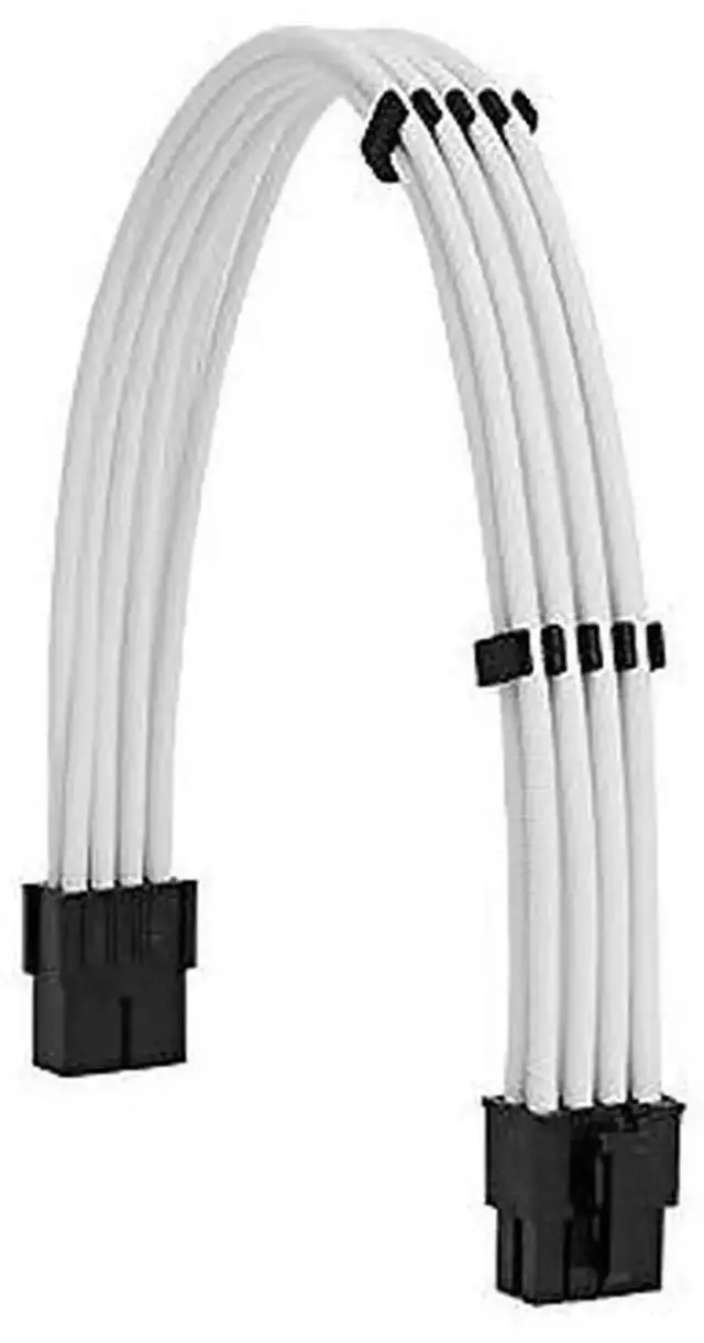 Alt view image 5 of 7 - White Sleeved PSU Extension Cable Kit 18AWG, EPS 8Pin + PCIe 8Pin with Cable Combs for Motherboard & GPU