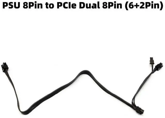 Alt view image 6 of 6 - 18AWG Flat PCIe Dual 8Pin (6+2) GPU Power Cable for Corsair RM Series Modular PSU RM450/RM550/RM650/RM750/RM850/RM1000
