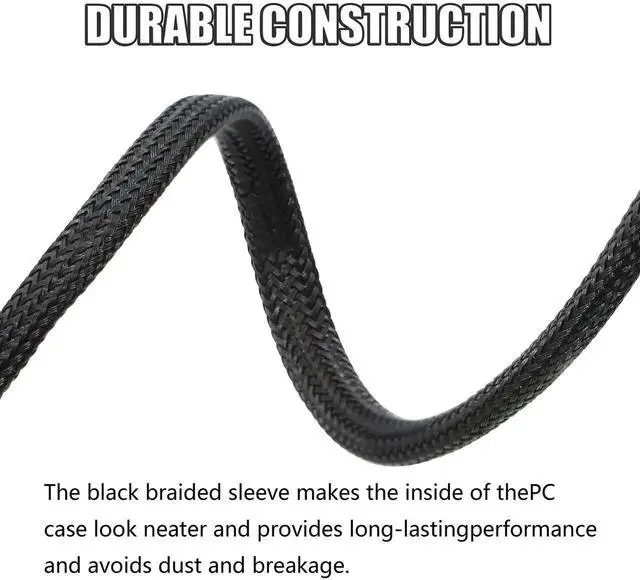 Alt view image 4 of 5 - 2PCS Black Sleeved 4-Pin PWM 1 to 2 Fan Splitter Cable for PC Cooling Fans